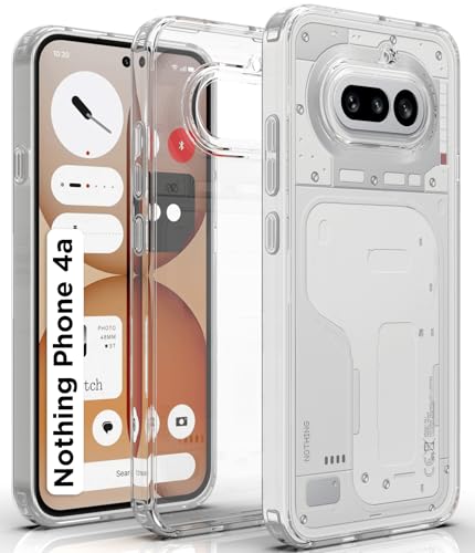 Image of RIGGEAR Shockproof Clear Hybrid Armor Back Cover Case Compatible with Nothing Phone 4a 5G (Transparent PC and TPU Bumper)