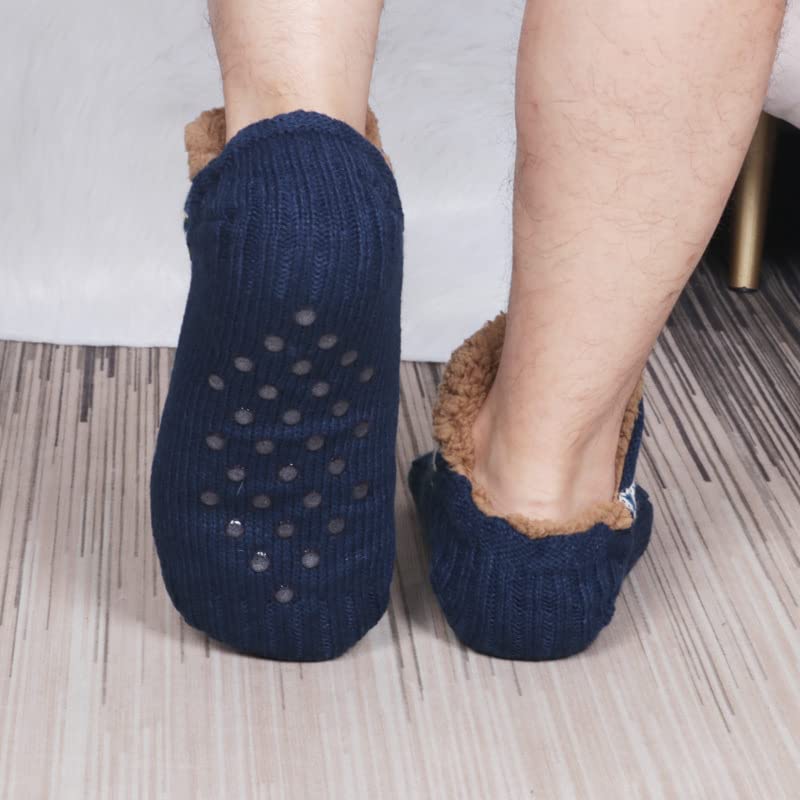 Slipper Socks for Adults Women Men Non Slip Warm House Socks with Grips Winter Thick Fuzzy Cabin Thermal Socks Cozy Gifts for Husband Wife4
