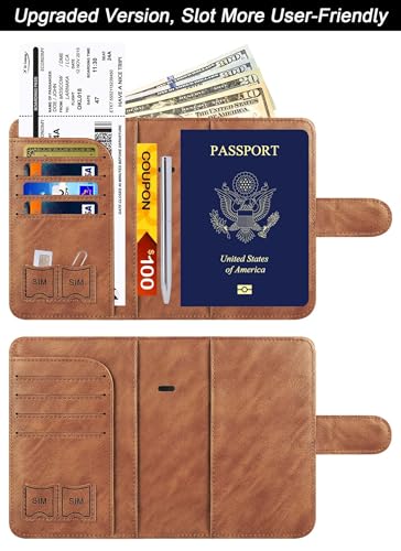 Image of Passport Holder for Travel Essentials, Passport Cover, Rfid Blocking Wallet | Travel Wallet, Leather, Passport Case, Travel Accessories, Vacation Luggage Must Haves, for Men Women