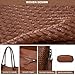 LOVEVOOK Woven Tote Bag for Women Vegan Leather Shoulder Handbag for Travel Work Crossbody Purse