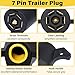 Sixzoo 7 Pin Trailer Plug, Waterproof 7 Way Trailer Plug Flat Blade Connector, Heavy Duty Trailers Light Plug, Interlocking Trailers Electrical Connector for RV Towing, Car Accessories
