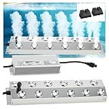 12 Kopf Ultraschall Vernebler, 9L/H Nebelhersteller Nebler Ultraschall Vernebler 400W Ultraschallvernebler für Gartenbau Landschaftliche Landschaft Magische Atmosph Springbrunnen Halloween Weihnachten