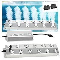 12 Kopf Ultraschall Vernebler, 9L/H Nebelhersteller Nebler Ultraschall Vernebler 400W Ultraschallvernebler für Gartenbau Landschaftliche Landschaft Magische Atmosph Springbrunnen Halloween Weihnachten