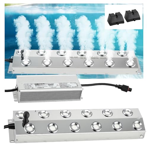 12 Kopf Ultraschall Vernebler, 9L/H Nebelhersteller Nebler Ultraschall Vernebler 400W Ultraschallvernebler für Gartenbau Landschaftliche Landschaft Magische Atmosph Springbrunnen Halloween Weihnachten