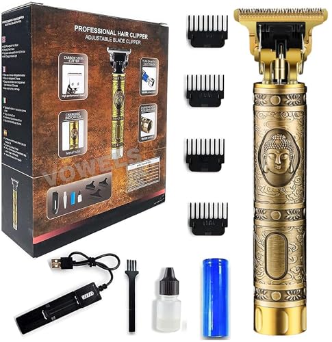 Image of VOWEL'S ENTERPRISE Men Professional Buddha Style Rechargeable Beard Trimmer, Adjustable Blade Clipper, Shaver For Men, Retro Oil Head Close Cut Trimming Machine, 1200 mah battery (BUDHHA TRIMMER)