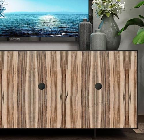 Image of WALLMATE Self Adhesive Wood Grain Wallpaper Vinyl Furniture Sticker Wood Wallpaper Kitchen Wallpaper Wooden Door Desktop Wallpapers (Smoke Wooden, 24x100 Inch)
