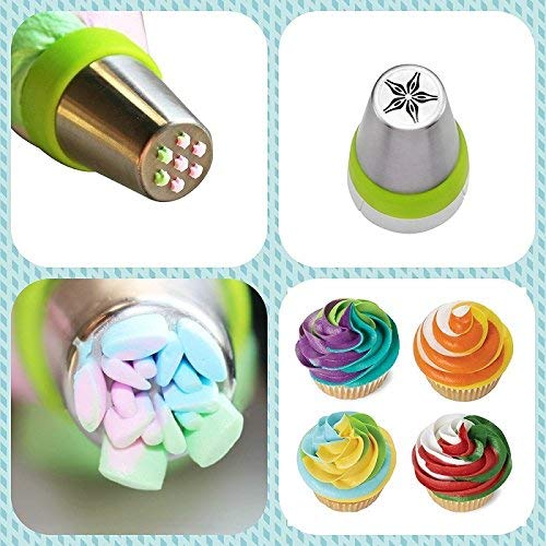 spuitmonden voor gebak, roestvrij staal, taartdecoratie, mondstuk, Russische spuitmonden voor taart, koekjes, gebak, snoep, cake, cupcakes en koekjes (7 stuks