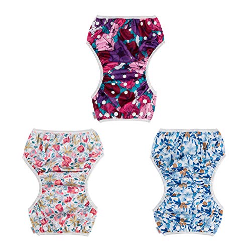Image of ALVABABY Swim Diapers 3pcs Reusable & Adjustable 0-2 Years Baby Girl 3SWY03