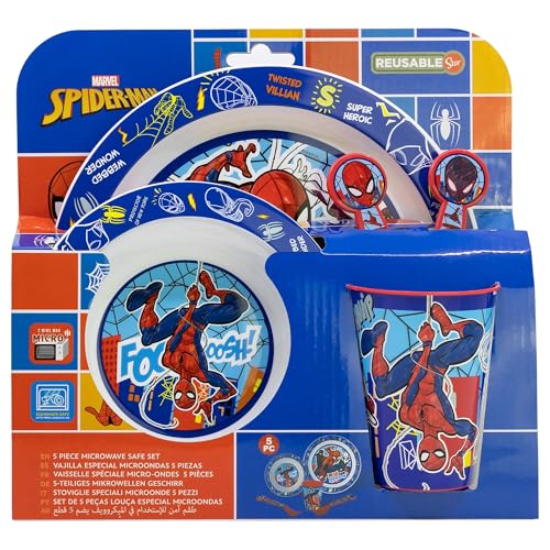 Set vaisselle réutilisable pour enfant compatible micro-ondes composé d'un gobelet, d'une...