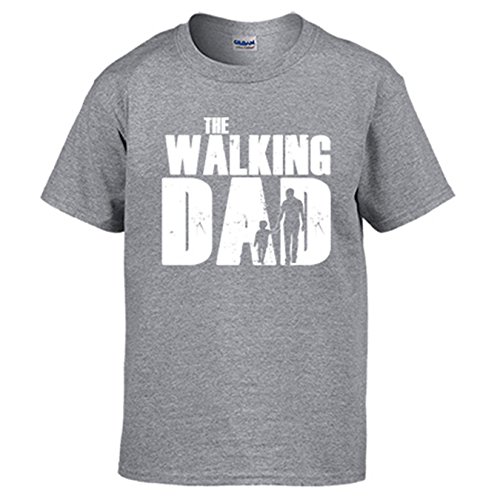 Diver Camisetas Camiseta The Walking Dad Regalo Día del Padre - Gris, XXL