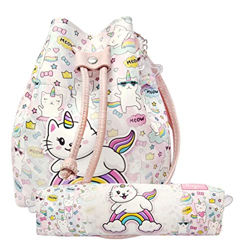 Kit Infantil Bolsa e Estojo Gatinho Unicórnio, Magicc KI-093
