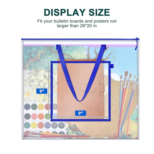 Image of AKAYOK Large Poster Storage Bag, 25 inch x 19 inch Art Portfolio Bag with Pocket for Poster, Cutting Mats, Scrapbook, Keepsake - Waterproof Art Bag for Classroom Home Office Outdoor
