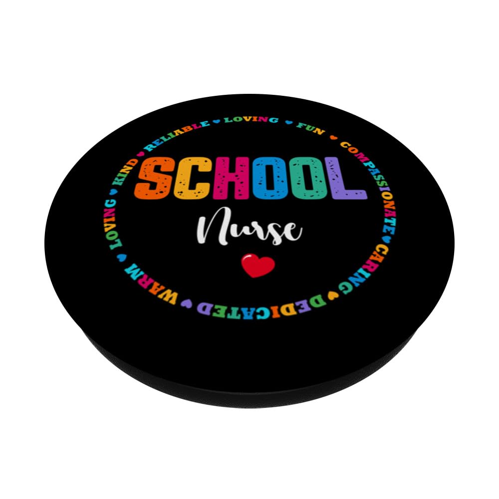 School Nurse Registered Nurse Back To School Nursing RN Cute PopSockets Swappable PopGrip, Black - Image 2