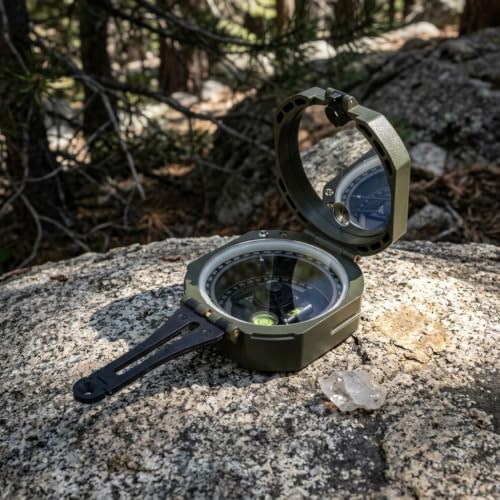 Brújula geológica magnética de bolsillo con instrumento de tránsito 0-360 grados miniatura 3