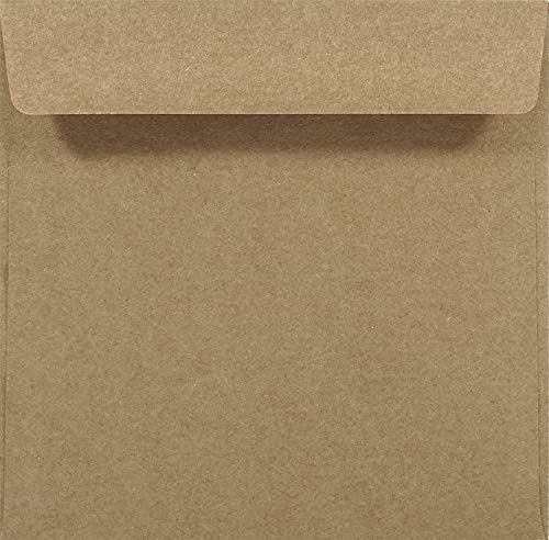 Netuno 100 Square Kraft envelopes 155 x 155 mm 6.1 x 6.1 in 100gsm Natural Kraft Paper Envelope Recycled Brown Envelope Vintage envelopes for Greeting Cards Christmas Cards Wedding Invitations — image 1