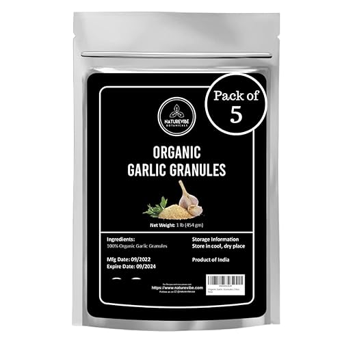Naturevibe Botanicals Gránulos de ajo orgánico 5 libras (5 paquetes de 1 libra cada uno)