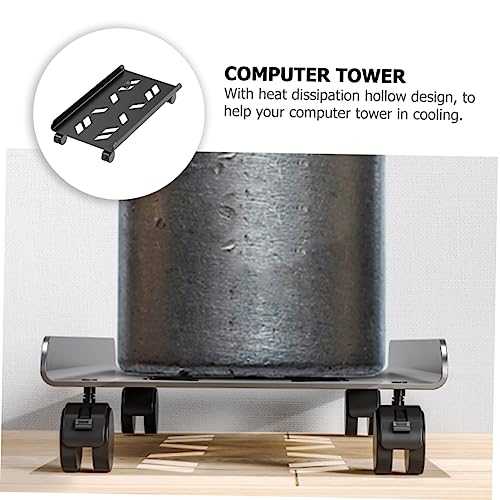 Soporte móvil para torre de CPU NUOBESTY, con ruedas, para computadora y monitor miniatura 3