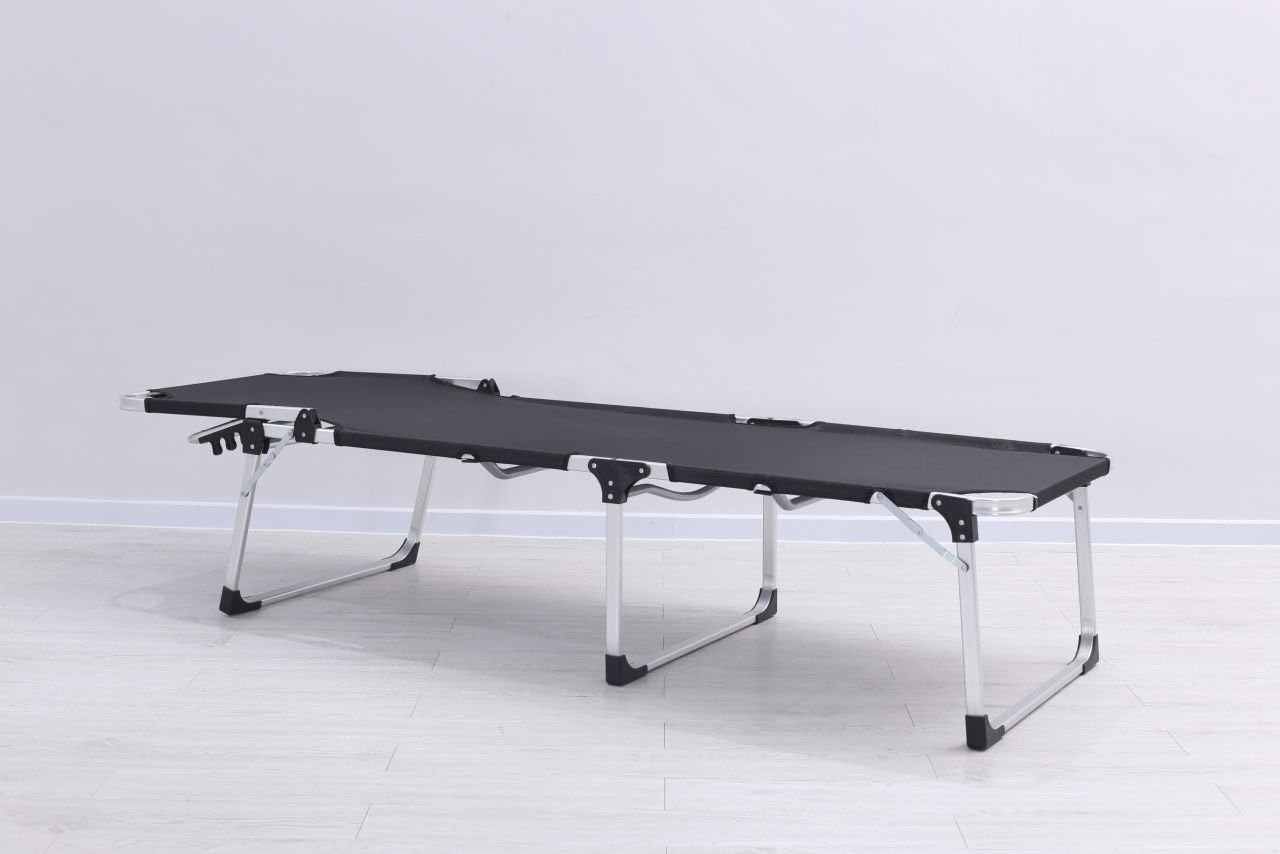 TrendLine Alu-Dreibeinliege De Luxe XL schwarz Gartenliege Sonnenliege Alu Liege