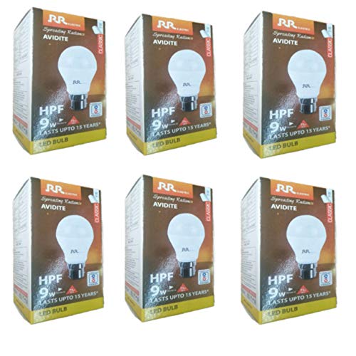 Image of RR ELECTRIC e39 LED Classic AVIDITE Bulb 9 WATT 6 Pieces | White