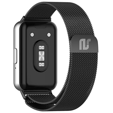 Pulseiras NSmart magnética em aço inoxidável compativel com Galaxy Fit3 (Preta Aço, Fit3)