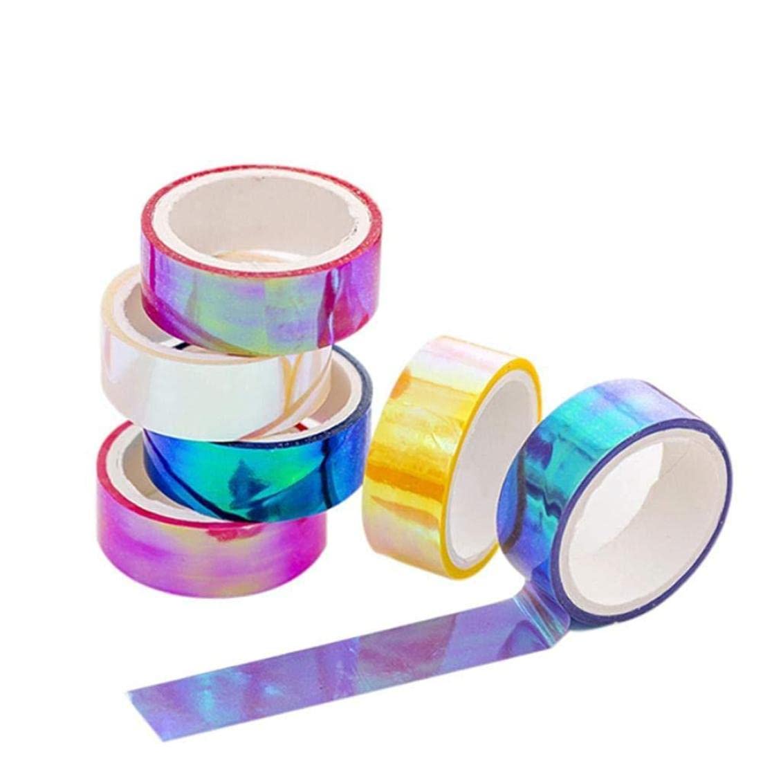 Hperu Colored Masking Tape Diy Waterproof Self Adhesive Colorful Rhythmic Gymnastics Craft Tape 6Rolls Diy Rhythmic Gymnastics Masking