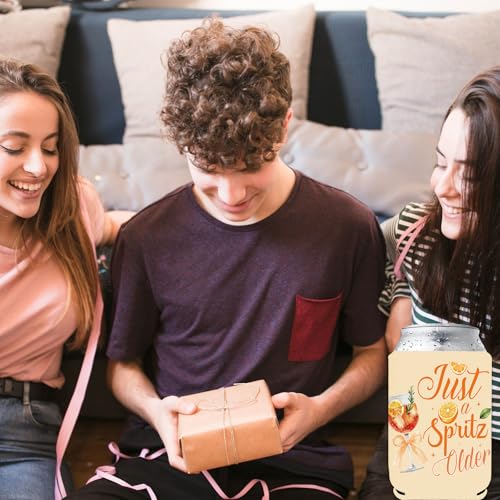 Image of Aperol Sprritz Decor Can Sleeves, 24 Pcs Aperol Sprritz Birthday Party Decorations, Orange Lemon Citrus Glasses Beer Cans Coolers for Summer Beach Bachelorette Wedding Party Favors Supplies