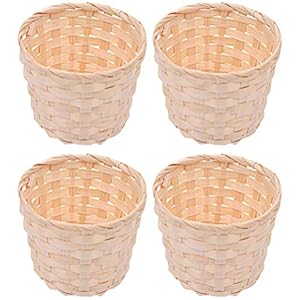 GARNECK 4 Stks Mini Rieten Mand Sets Kleine Bamboe Manden Zeegras Geweven Opbergmanden Bloemenmand Plant Pot Container