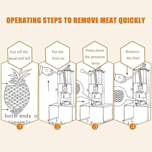 Pelador y descorazonador de piña de acero inoxidable, herramienta profesional para pelar frutas para cocina, uso en catering