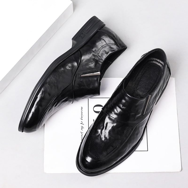 Men's Slip On Pointed Toe Derbys Classic Formal Business Shoes2