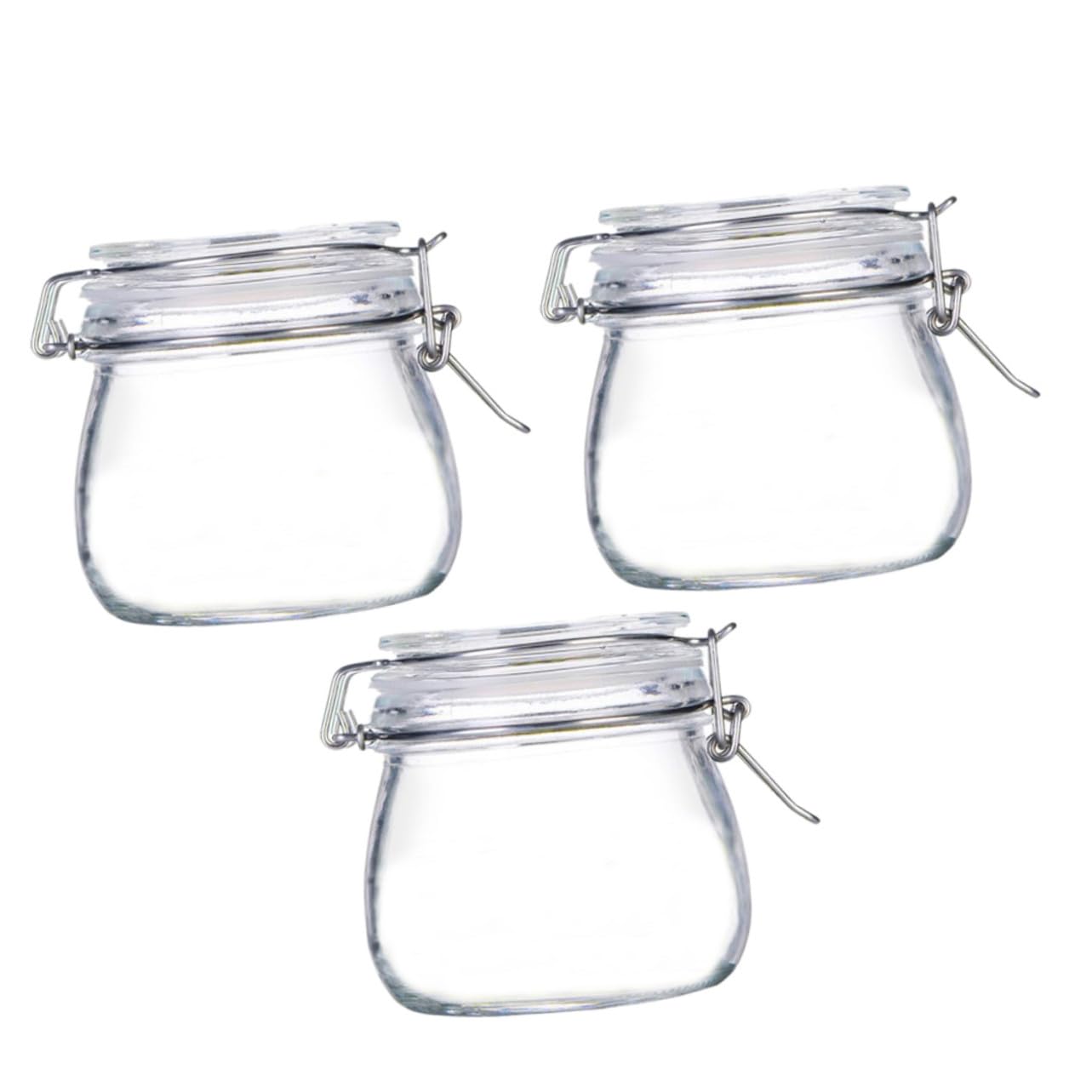 BESPORTBLE 3 pezzi Barattoli Vetro con Chiusura Ermetica Contenitori Piccoli per Conservare Tè Dolci e Snack Vasetti Sigillati per Cucina Ordinata e Sicura