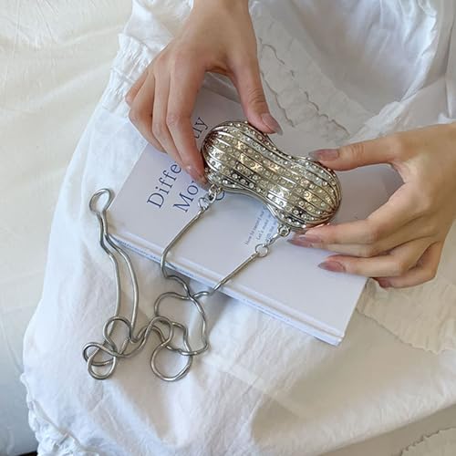 Crossbody Bag, Peanut-Shaped Crossbody Bag Cute Acrylic Shoulder Bags With Chain Strap (2 Colors)3