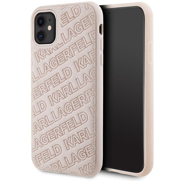 Karl Lagerfeld KLHCN61PQKPMP Coque pour iPhone 11/XR 6,1" Rose Rigide Quilted K Pattern