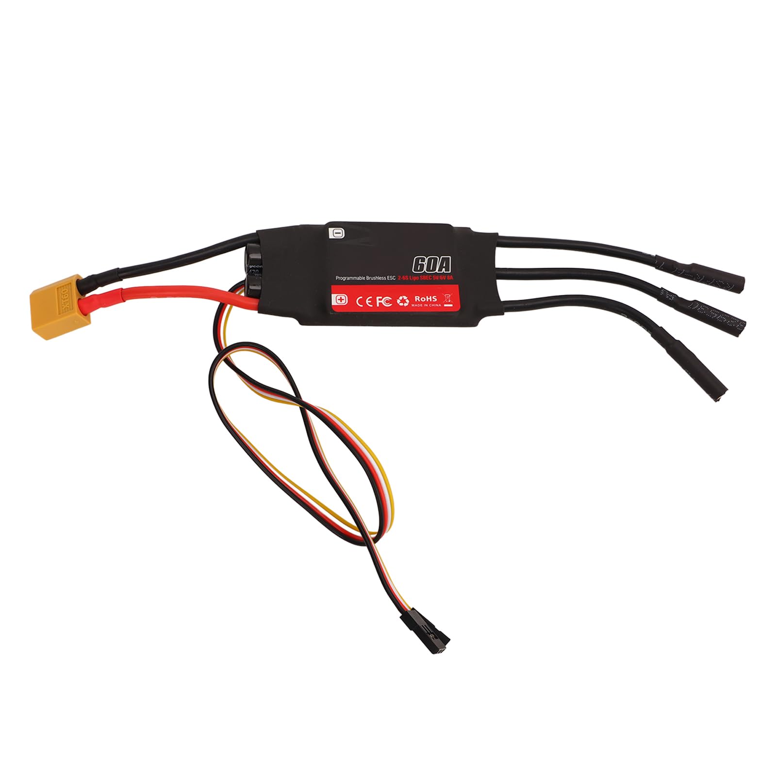 Generic 32-bitowy Procesor Bezszczotkowy ESC 60A RC Wysokowydajny Elektryczny Regulator Prędkości dla Dronów ze Stałopłatami, z szybką reakcją na Sterowanie przepustnicą i Odzyskiwaniem Energii