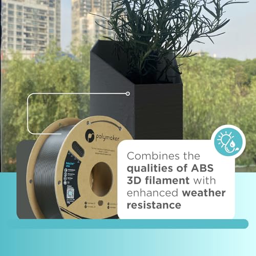 Image of Polymaker ASA Filament 1.75mm Dark Grey, 1kg ASA 3D Printing Filament, Heat & Weather Resistant - ASA 3D Printer Filament Perfect for Printing Outdoor Functional Parts