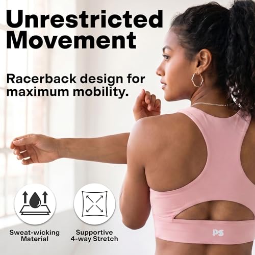Image of POPSUGAR Sports Bras for Women - Y Back, High Neck, Strappy & Long Line Padded Racerback Bra Workout Yoga Top Racer Back Bra