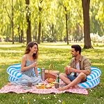 4 Pcs Inflatable Blow up Chair, Light Blue - Image 5
