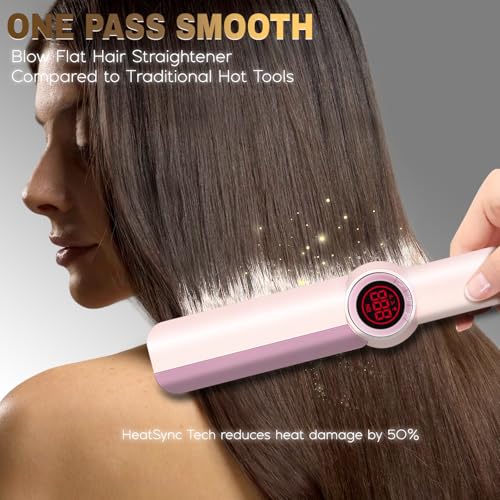 Plancha y rizador 2 en 1 para el cabello rosa miniatura 7