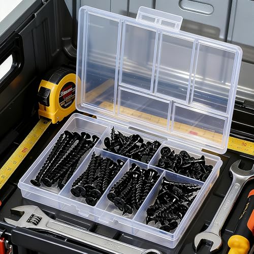 Ywmimn 105 Pcs Wood Screws Assortment Kit, 6 Sizes High Hardness Drywall Assorted Screws Set, Phillips Drive, Small and Long Black Screws for Wood (2”,1-1/2”,1-1/4”,1”,3/4”,1/2”) - Thumbnail 6