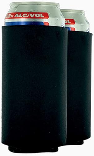 Paquete de 2 latas de neopreno en blanco de 16 onzas de alto, 2 unidades de neopreno negro de 16 onzas de alto Coolie, neopreno negro de 16 onzas de