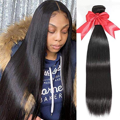 10A Brazilian Straight Hair Bundles 22 Inch Human Hair Bundles 100g 1 single Bundle Straight Hair Extensions Weave Hair Human Bundles 100% Unprocessed Virgin Brazilian Hair