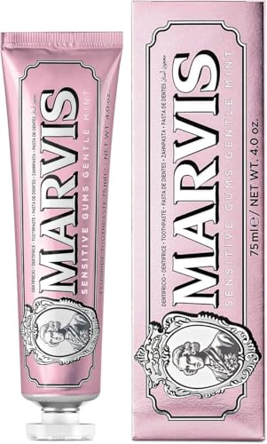 Marvis Sensitive Gums Gentle Mint Toothpaste 75 ml | Gum Care Formula | Soothing Mint Flavor | Reduces Sensitivity & Protects Gums