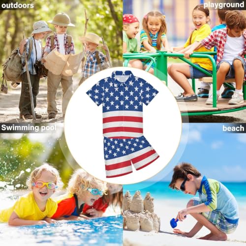 Image of 3T Toddler Boy Shorts Set Teal Hawaiian Button Down Shirts Summer Outfits for Little Boy
