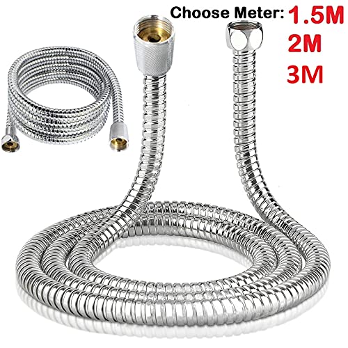 Manguera de repuesto universal de acero inoxidable para cabezales de ducha, tubo de ducha duradero con juntas, ideal para bombas de agua de baño y cocina