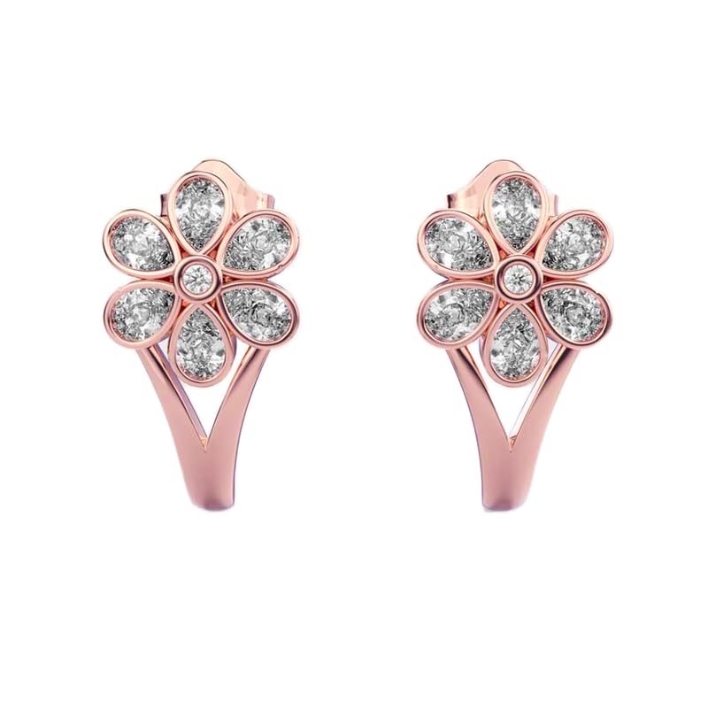 Créoles minimalistes fleurs en argent 925, le cadeau idéal pour elle