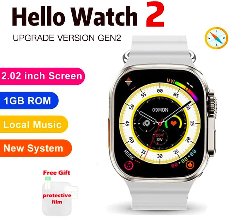 Hello Watch 2 Smart Watch 8 Ultra H11 Ultra Aggiornato Serie 8 Bussola 2.02 Pollici 1GB ROM Musica locale Reloj Hombre Smartwatch Uomini (Aggiungi arancione alpino) Hello Watch 2 Smart Watch 8 Ultra H11 Ultra Aggiornato Serie 8 Bussola 2.02 Pollici 1GB ROM Musica locale Reloj Hombre Smartwatch Uomini (Aggiungi arancione alpino)