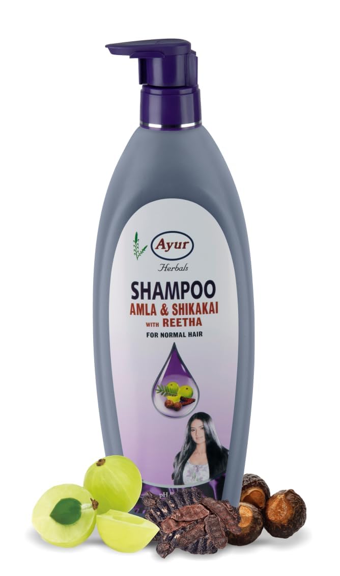 Ayur herbal Amla and Shikakai shampoo for men and women | Controls Dandruff & Reduces Hairfall | Suitable for All Hair Types (500ml)