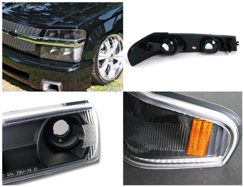 Spec-D Tuning 2LC-COL04G2JM-TM Chevy Colorado GMC Canyon Crystal Black Amber Corner Parking Lights