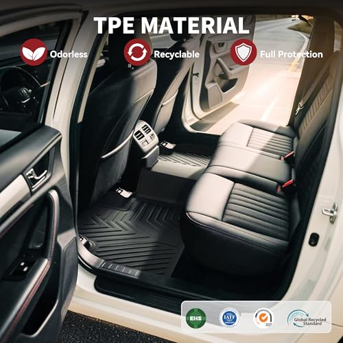YITAMOTOR Floor Mats Fit for 2013-2016 Ford Fusion & Lincoln MKZ, Custom Fit Floor Liners All Weather Protection, 1st & 2nd Row, Black by YITAMOTOR - Image 5