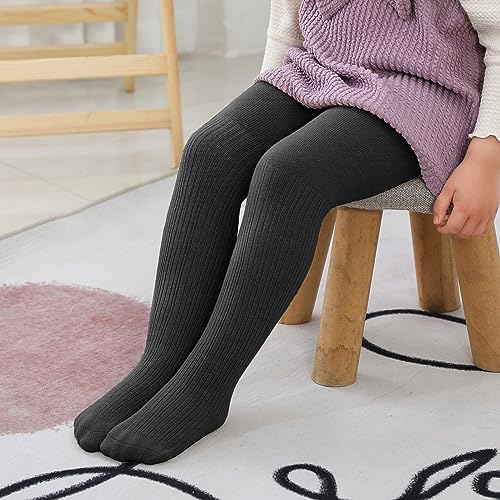 Image of Baby Toddler Girls Cable Knit Tights, Non-Slip Footed Stockings | Cable Knit Texture, Non-Slip Sole Design, Footed Tight Style, Baby Girl Fit, Newborn to Toddler Sizes