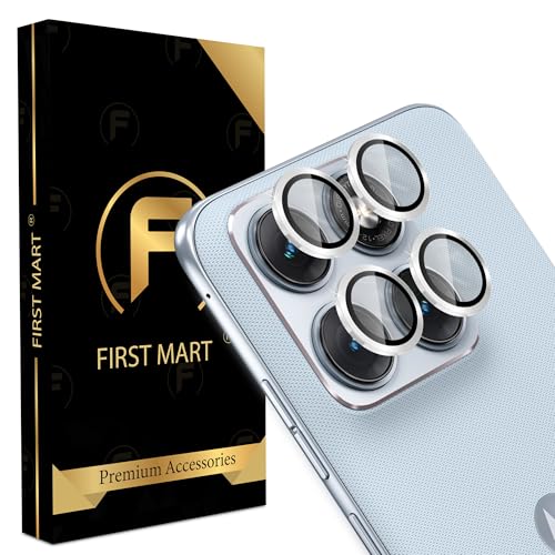 Image of FIRST MART Silver Camera Ring Guard Protector for Motorola Edge 70 Fusion | Tempered Glass with Metal Alloy Rings, HD Clear, Scratch Resistant, Case-Friendly | Pack of 1